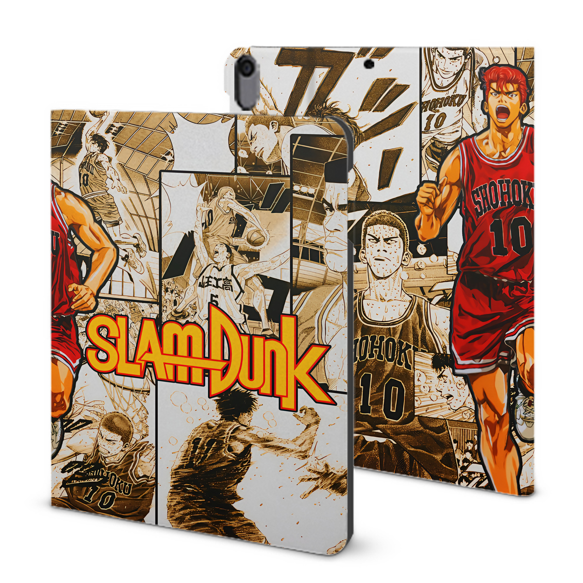 （画像用） SLAM DUNK／スラムダンク IPad ケース ブック型 PUレザー TPU 耐衝撃 軽量 薄型 ペン収納なし 全面保護 IPad 各モデル対応